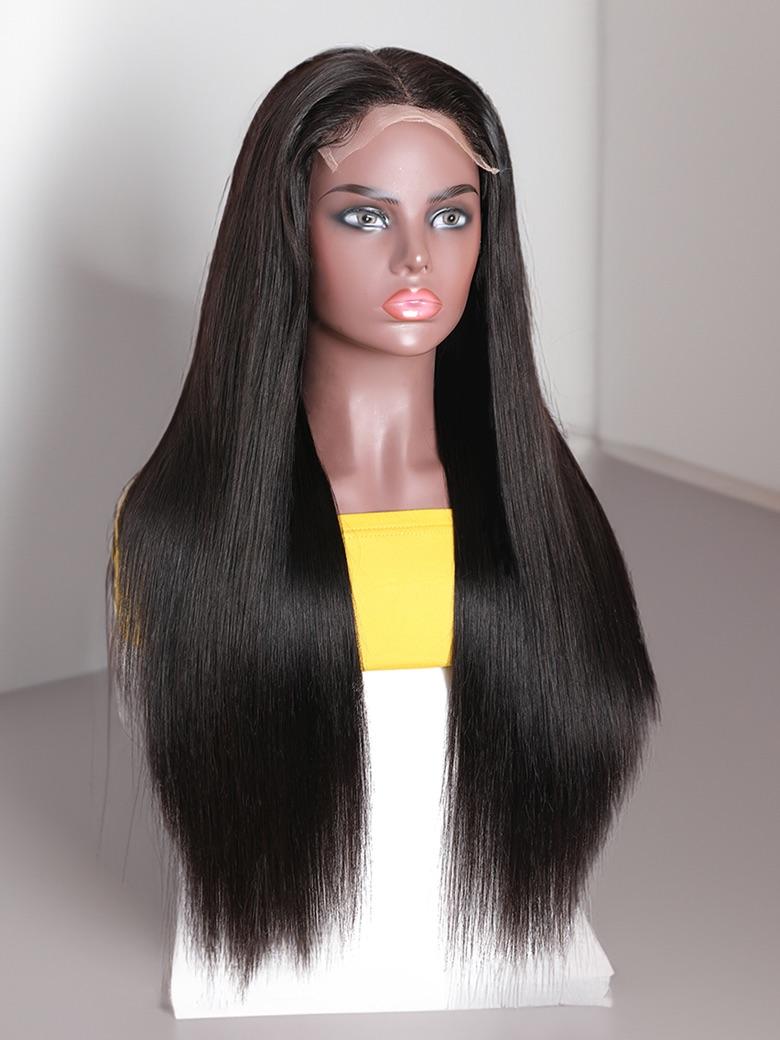 UNice 5x5 HD Glueless Bleached Knots Straight Lace Wig 150% Density 100% Human Hair Wigs