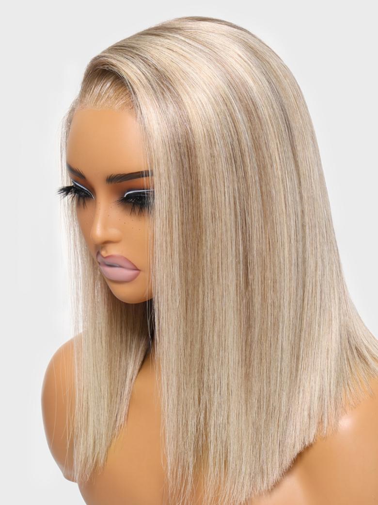 UNice Bye-Bye Knots Wig 7x5 Lace Blonde with Brown Root Straight Bob Wig