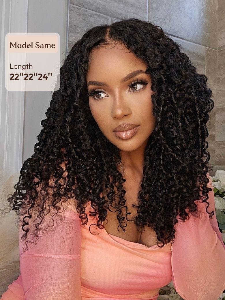 UNice 3 Pc/pack Burmese Curly Human Hair 3 Bundles With Twist Out Ends