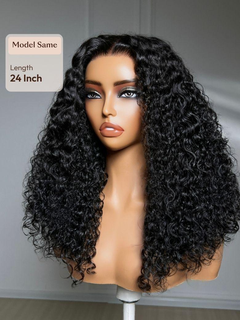 UNice 7x5 Bye-Bye Knots™ & 13x4 Pre-Everything™ Lace Frontal Pull And Go Black Fluffy Natural & Balayage Highlights Loose Wave Curtain Bangs Wig