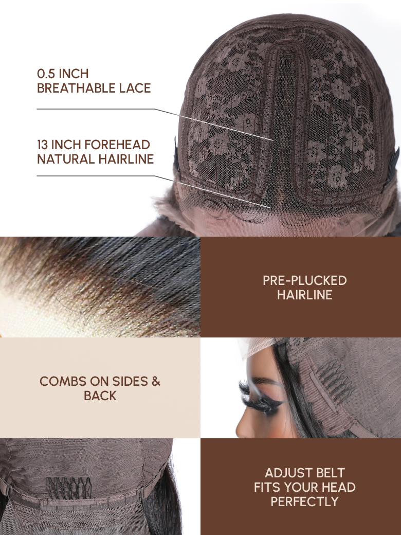 Balayage 13x5 Middle Lace Wig Body Wave Wig Shadow Root Blonde Highlight 150% Density
