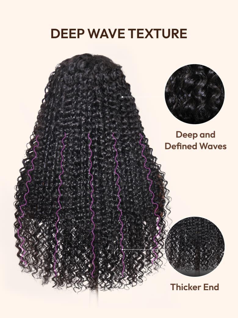 UNice 13x4 Lace Frontal Black Deep Wave Pre-Everything Wig