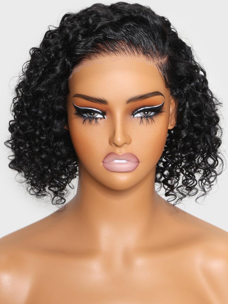 [Down to $69] 7x5 Bye-Bye Knots Wig Blonde with Brown Root Straight & Natural Black Short Curly Bob Wig
