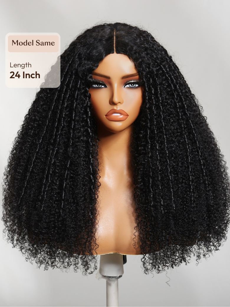 UNice InvisiBlend™ V Part Handcrafted Lace Real No Leave Out Natural Black Tight Spiral Coils kinky curly Wig Beginner Friendly Wig