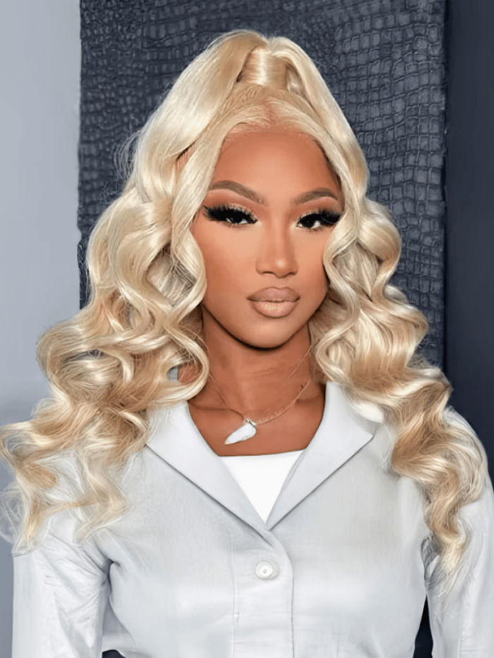 [20"=$79] 4x4 Lace Breathable 613 Blonde Straight Natural Human Hair Wig