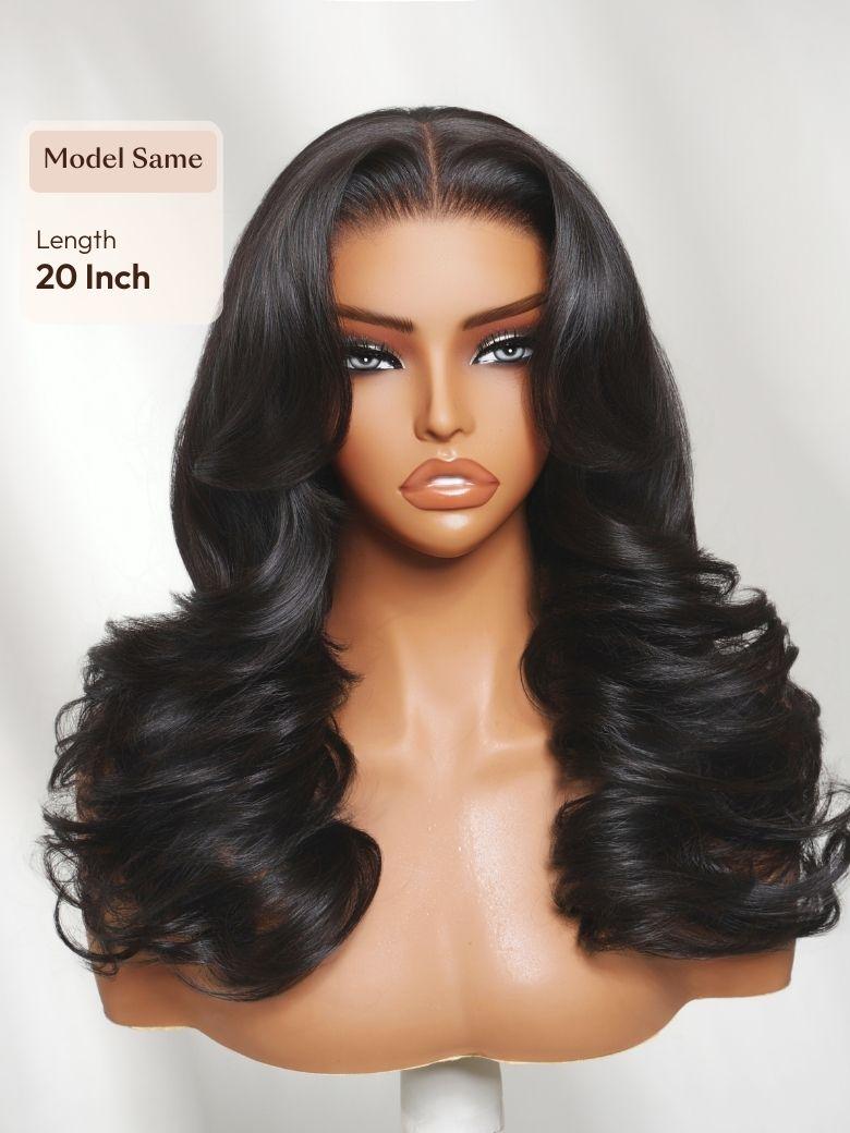 UNice Bye-Bye Slip™ Wig Feathered Layer Side Part 200% Density Wig with Secure Silicone Strips and Drawstring