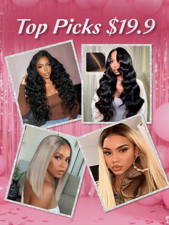 [$19.9 First Come First Served] Unice Glueless Wigs 250% Density V Part Deep Wave/ 360 Lace/ 13x4 Front Lace... Limited Stock