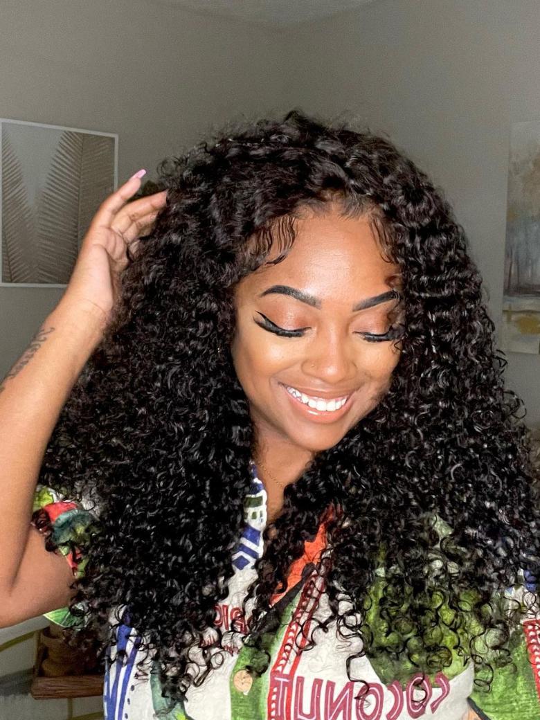[$100-$50] 7x5 Bye-Bye Knots™ 150% Density Jerry Curly Wig With Bleached Invisible Knots With Drawstring