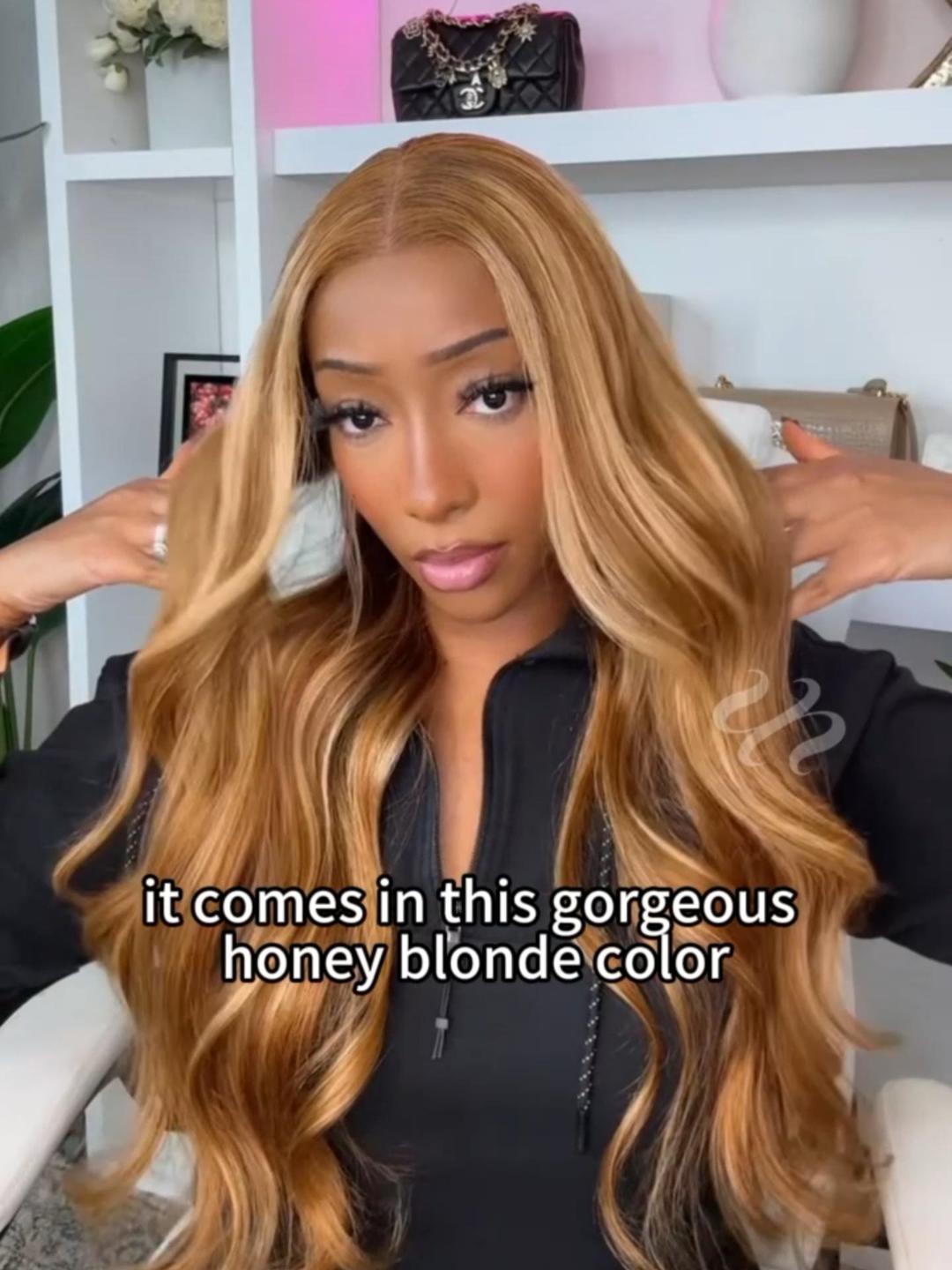 UNice Bye-Bye Knots Wig Pre-Cut 7x5 Glueless Lace Honey Blonde Body Wave Wig