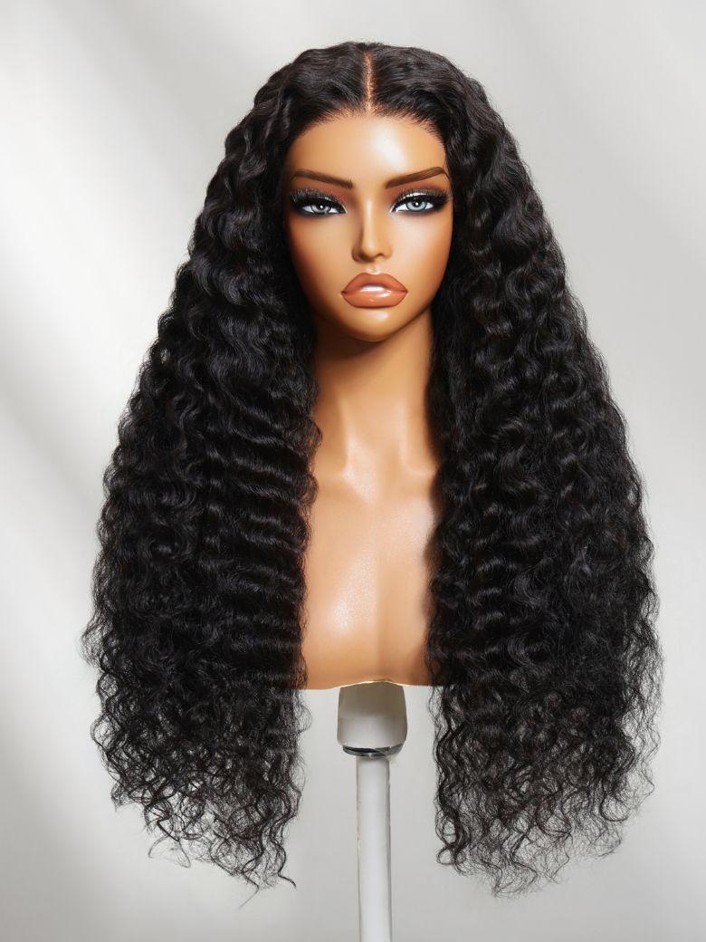 UNice 13x4 Pre-Everything™ Lace Frontal Black Crimped Deep Wave Wig with Invisi Drawstring