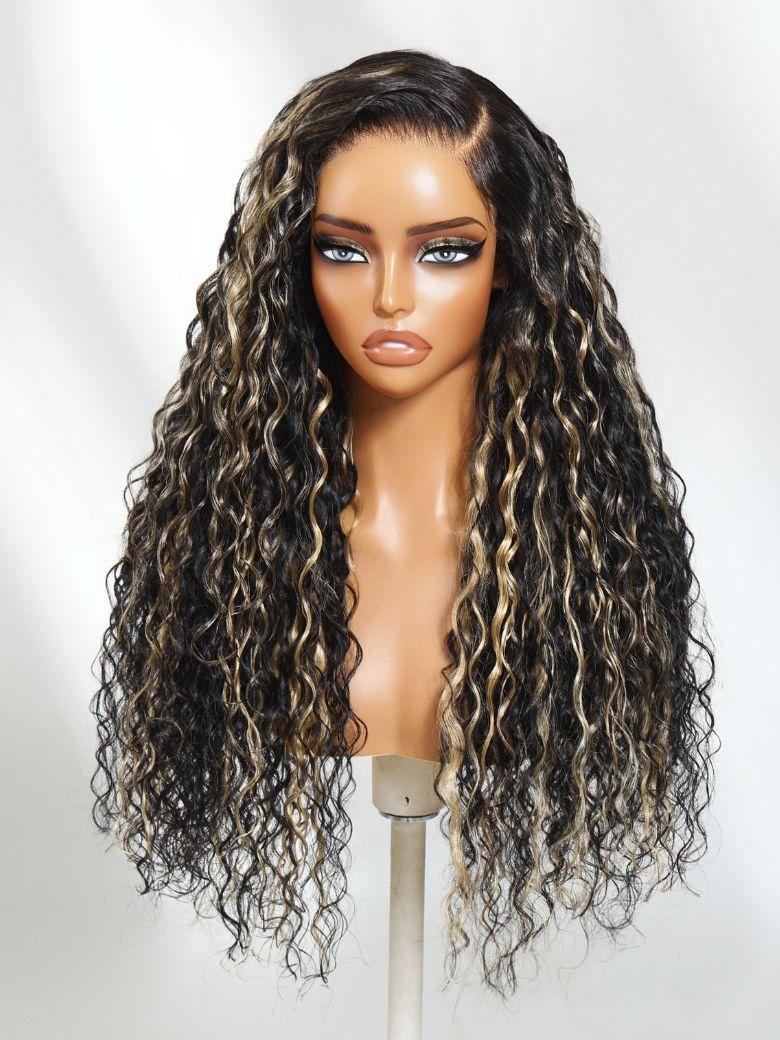 UNice 13x4 Pre-Everything™ Lace Frontal Chestnut Brown Water Wave Glueless Drawstring Wig