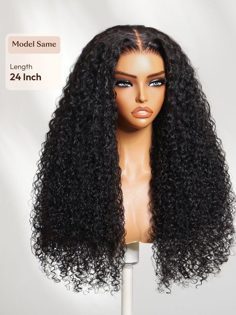 UNice Bye-Bye Knots™ 7x5 Lace Black Defined Coils 3C-4A Blend Curly Wig with Invisi Drawstring