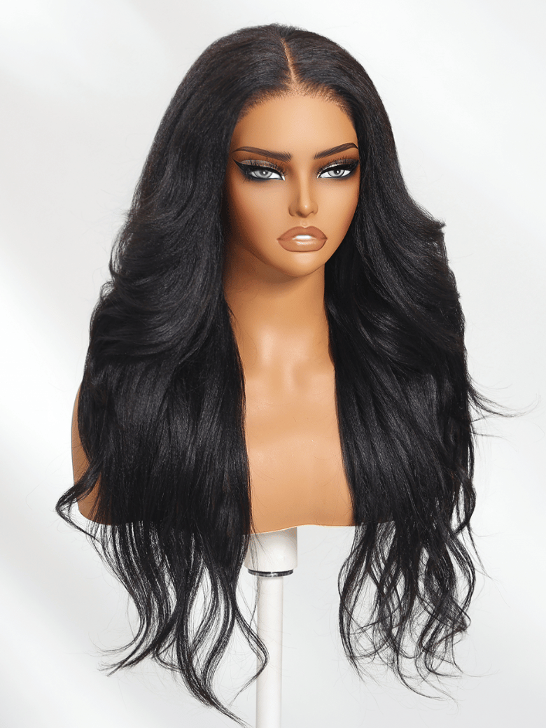 UNice Bye-Bye Knots 7x5 Lace Black Yaki Soft Layered Wig