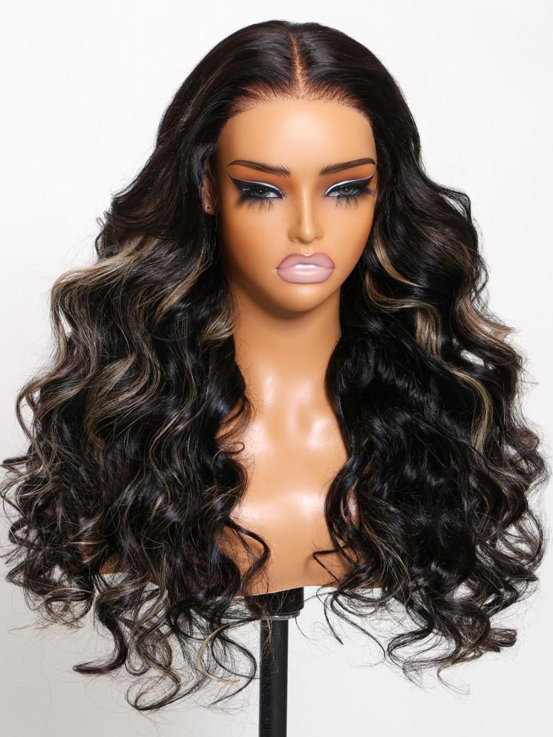 UNice 13x4 Ear To Ear Lace Front Body Wave Wig With Blonde Highlights Pre-Everything Wig 150% Density