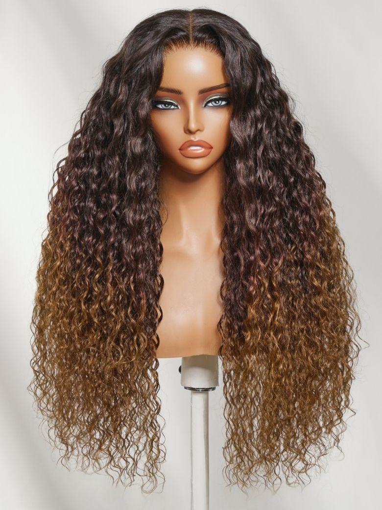 UNice 13x4 Lace Front Honey Blonde Highlights Water Wave Pre-Everything Wig With Invisible Knots