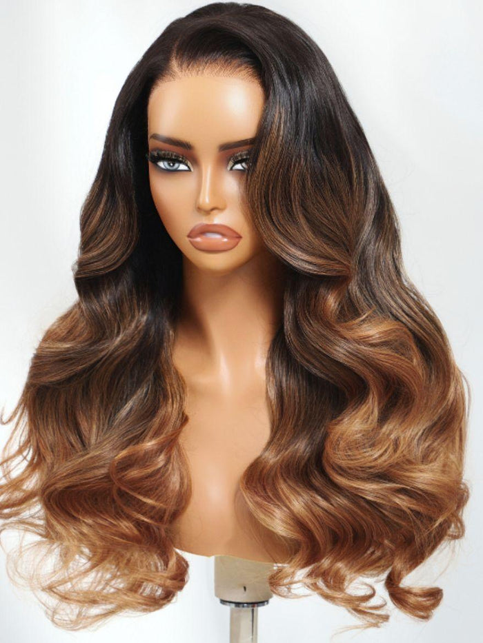 UNice 13x4 Pre-Everything™ Lace Frontal Black to Cappuccino Ombre Loose Wave Wig With Invisible Drawstring
