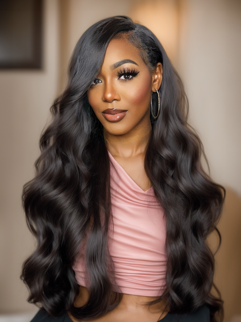 [24"=$169] V Part Body Wave Beginner Friendly Wig No Leave Out Super Natural Human Hair Wig