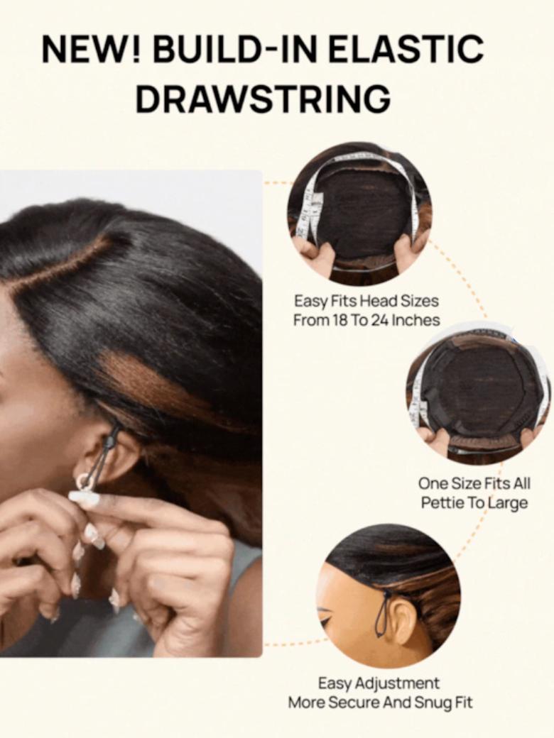 Double Wear 4x4 Water Wave Lace Closure Wig Ombre Auburn & Reddish Brown 2 Styles In 1 Put On And Go Wig