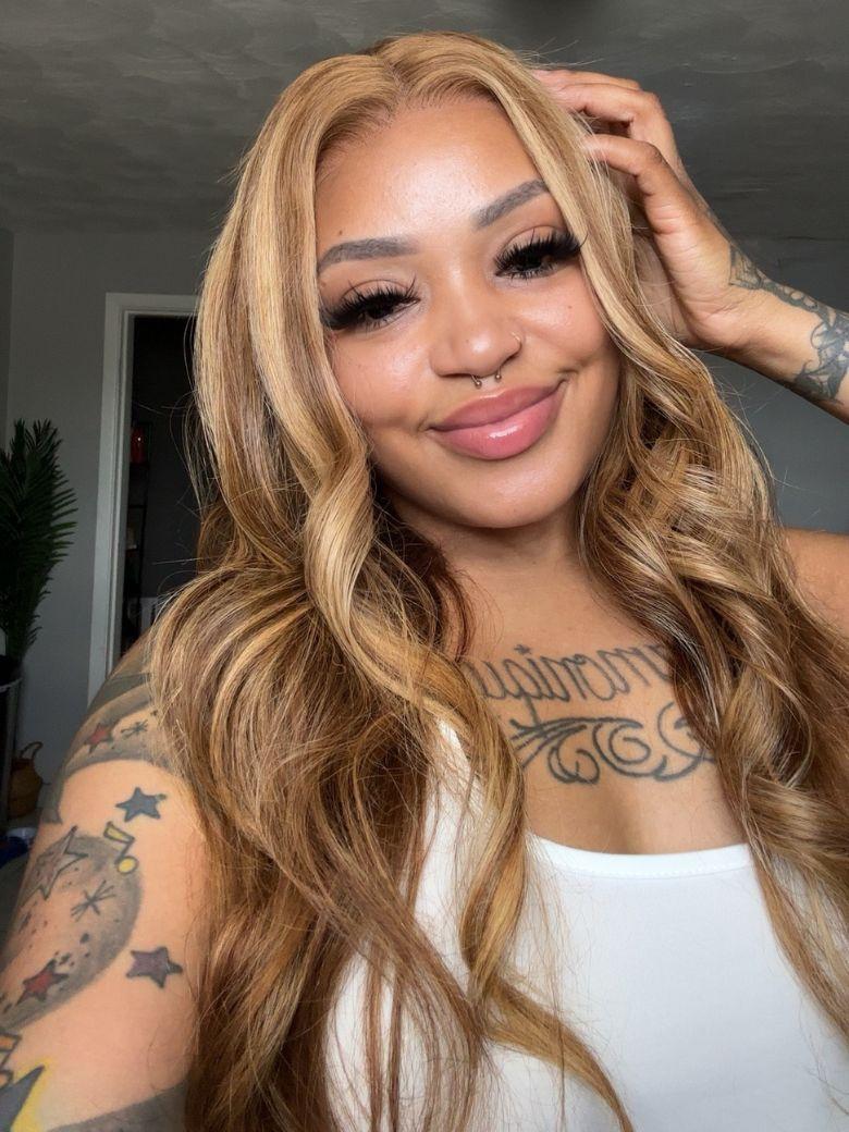 Bye-Bye Knots Wig Pre-Cut 7x5/13x4 Glueless Lace Honey Blonde Body Wave Wig With Bleached Clean Knots
