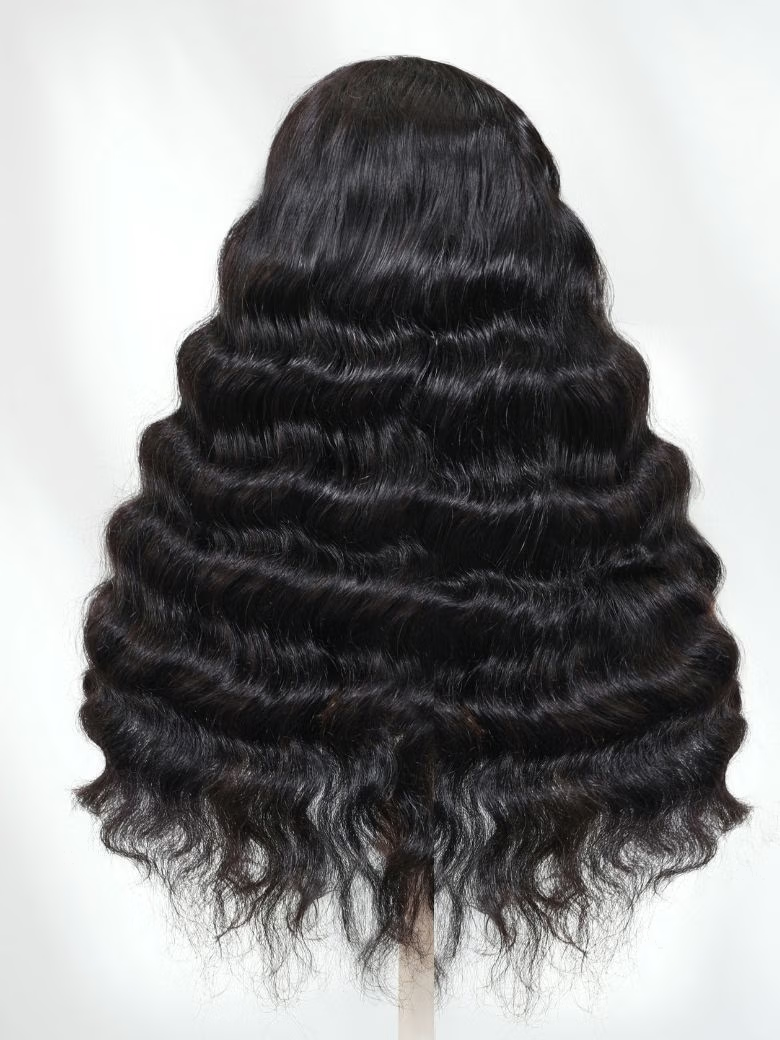 20 Inch 180% Density Full Lace Deep Wave Transparent Lace Human Hair Wig