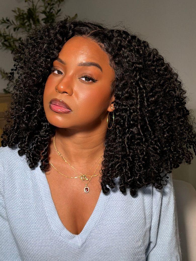 UNice 7x5 Bye-Bye Slip & 13x4 Pre-Everything Curly Texture Premium Hair Drawstring Wig With Finger Coil Ends