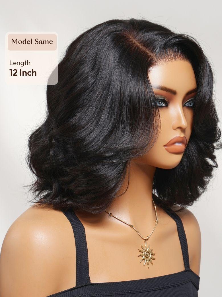 UNice Bye-Bye Slip™ 6X4 Glueless Lace "C" Side Part Loose Wavy Bob 220% High Density Drawstring Wig For Beginners