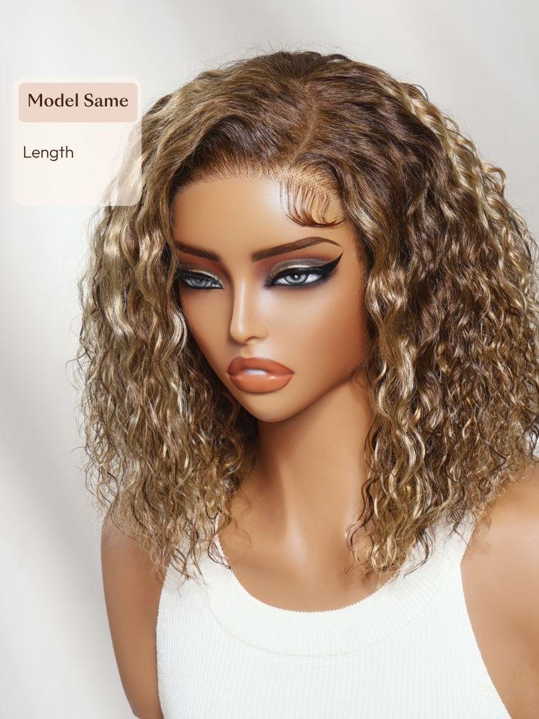 UNice 13x4 Bye Bye Slip™ Lace Frontal Caramel Brown with Honey Blonde Highlights Glueless Side Part Bob Wig
