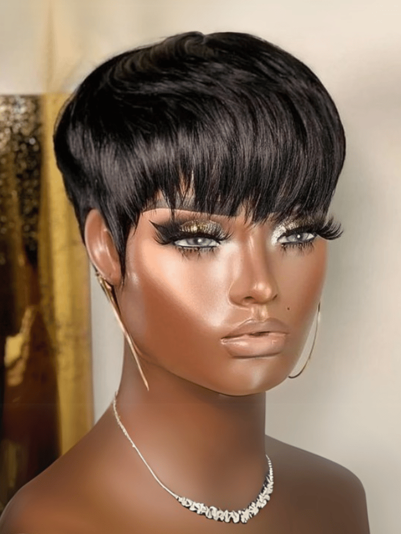 [Flash Sale] UNice Short Pixie Cut Human Hair Glueless Wig With Side Bangs