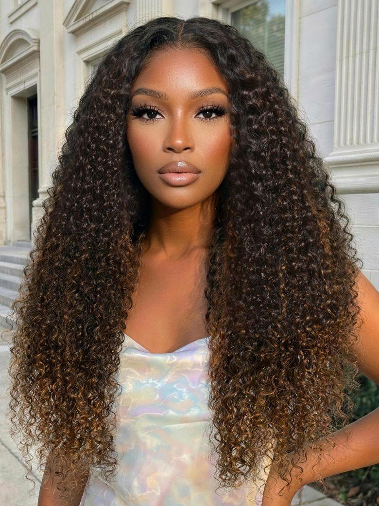 UNice 7x5 Bye-Bye Knots™ & 13x4 Pre-Everything™ Lace Frontal Purple Black Cherry Layered Straight & Loose Wave With Invisi Drawstring Wig
