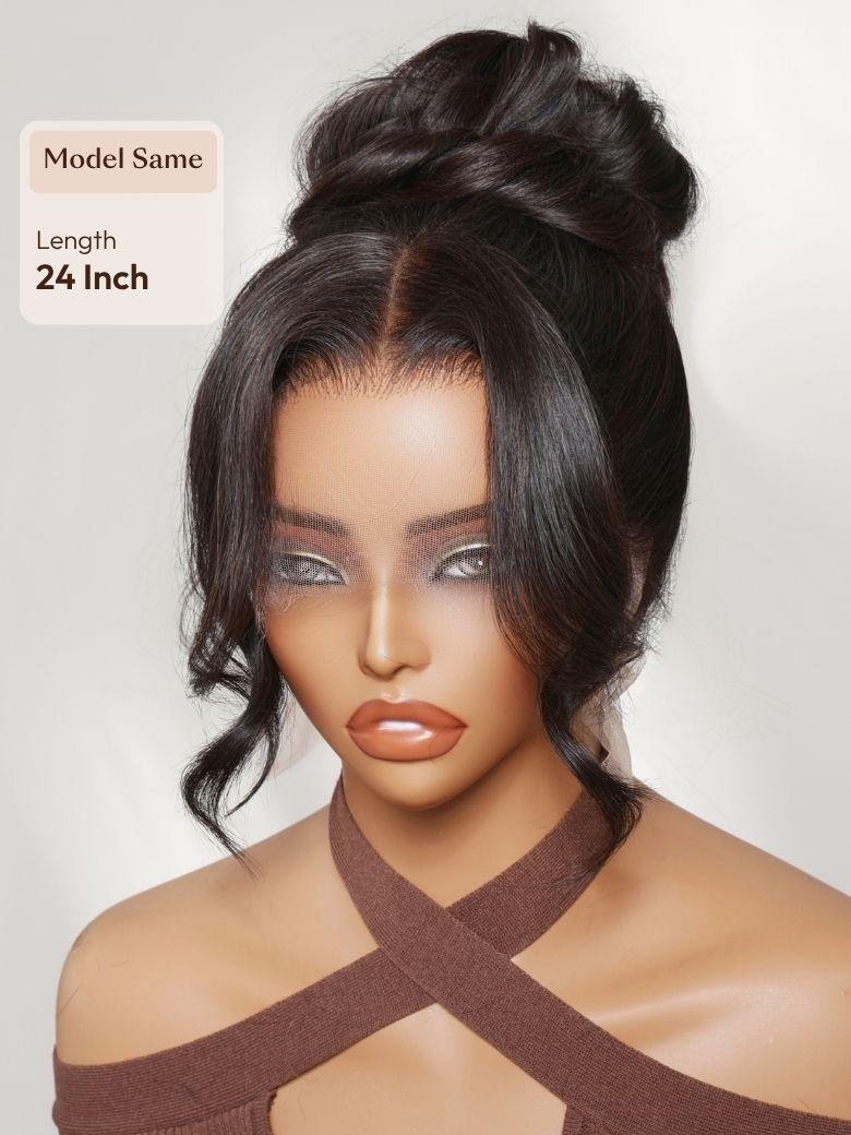UNice 360 HD Lace Pre-plucked Luxury Raw Virgin Hair Chocolate Brown Balayage Body Wave Wig with Money Piece Highlights