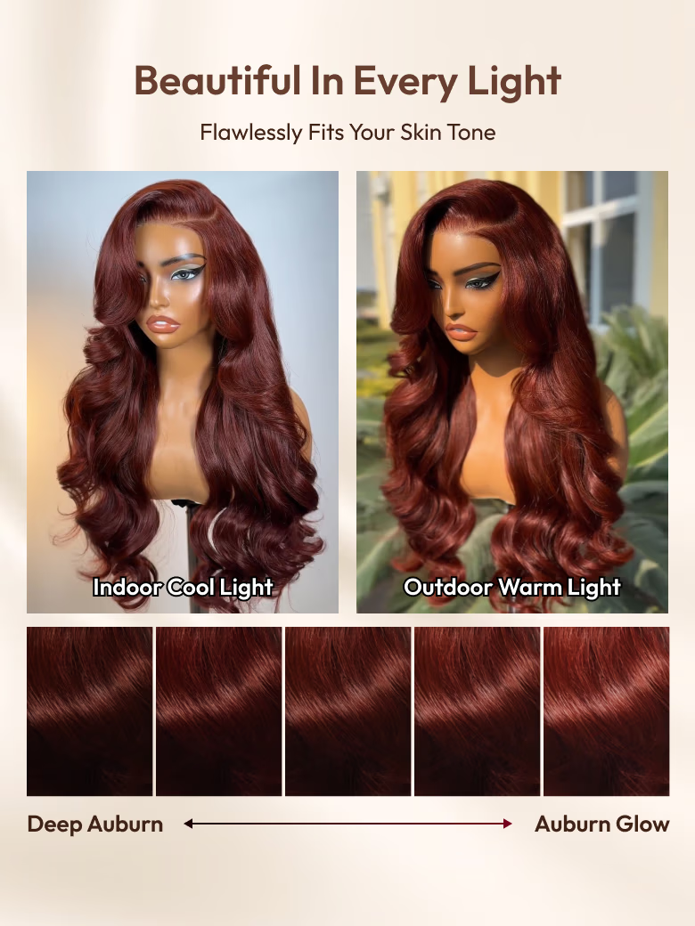 7x5 Bye Bye Knots Wig & 5X5 HD Lace Reddish Brown Body Wave Bleached Knots Wig