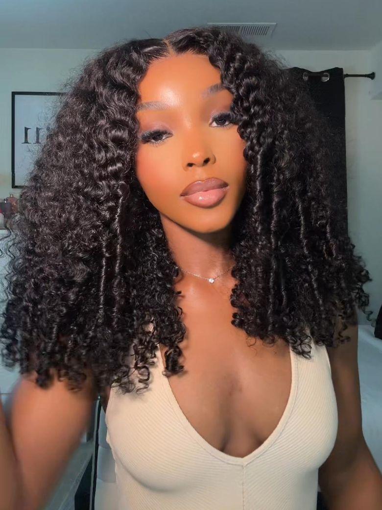 [Clearance Sale] 7x5 Bye-Bye Knots Lace Curly Texture Premium Hair Wig With Finger Coil Ends