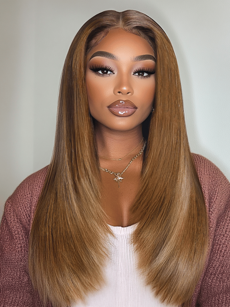 [Price Dropped] 13x4 Pre Everything Early Fall Color Wig Put On And Go Caramel Blonde Layered Straight Wig