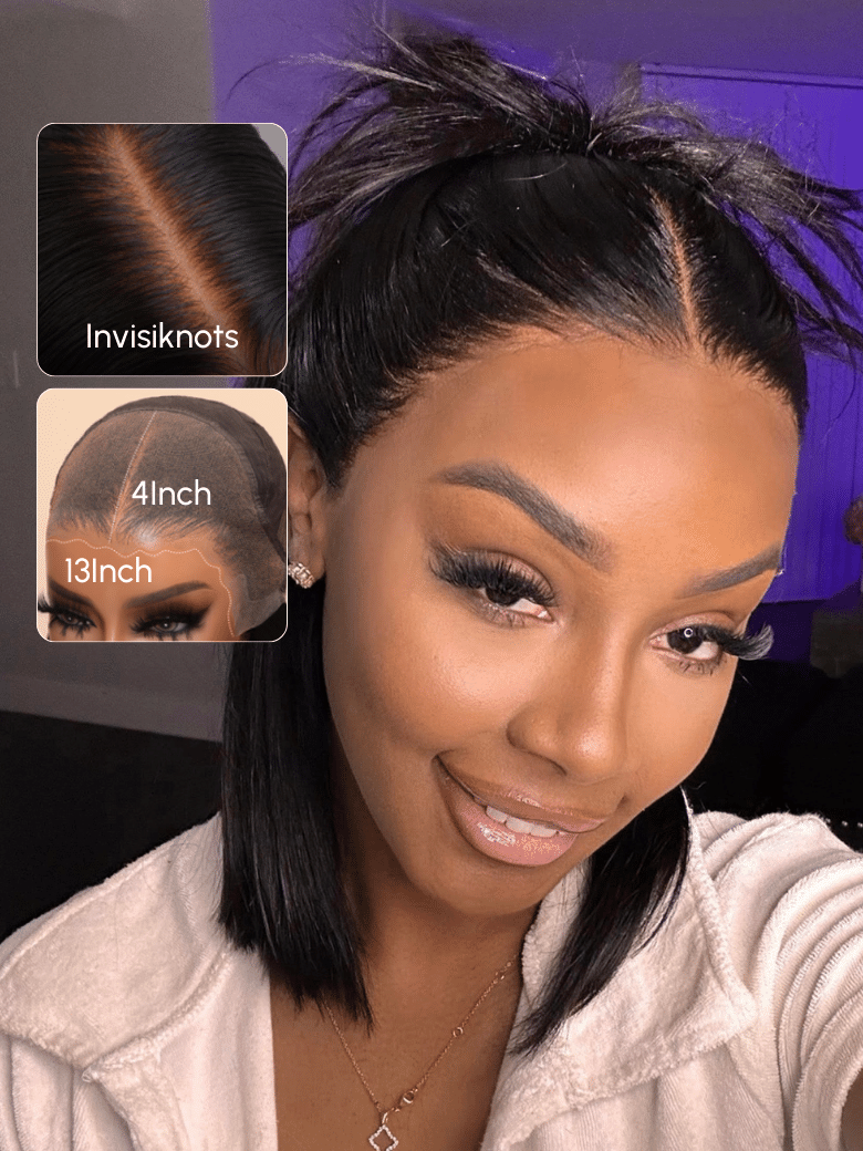 13x4 Lace Frontal Black Bob Pre-Everything Wig For Summer