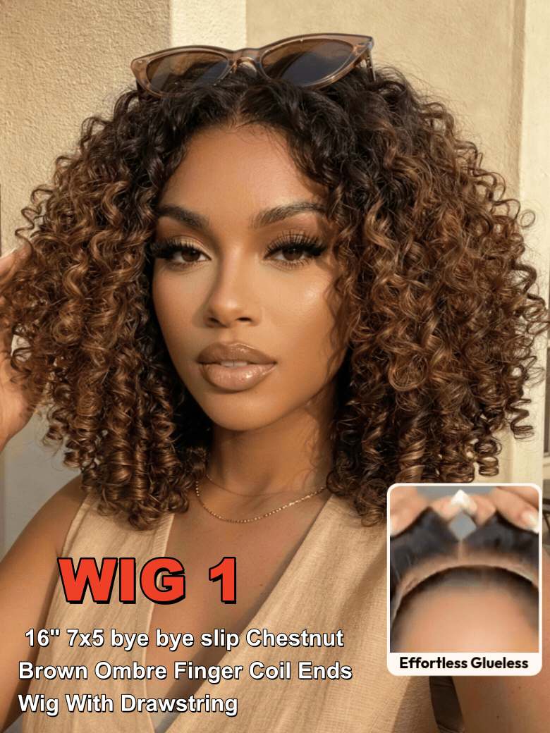 2 Wigs Start From $149 for 100% Human Hair Wig 10" And 4x2 Lace Kinky Curly Wig 20"