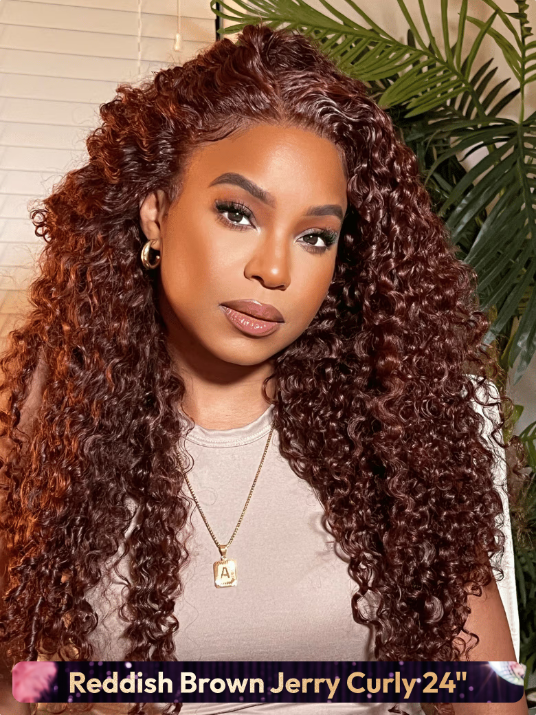[$79=24"] All 180% Density Pre-Cut 6x4.5 Glueless Lace Honey Brown Highlights/ Reddish Brown/ Body Wave... Wig With Bleached Knots