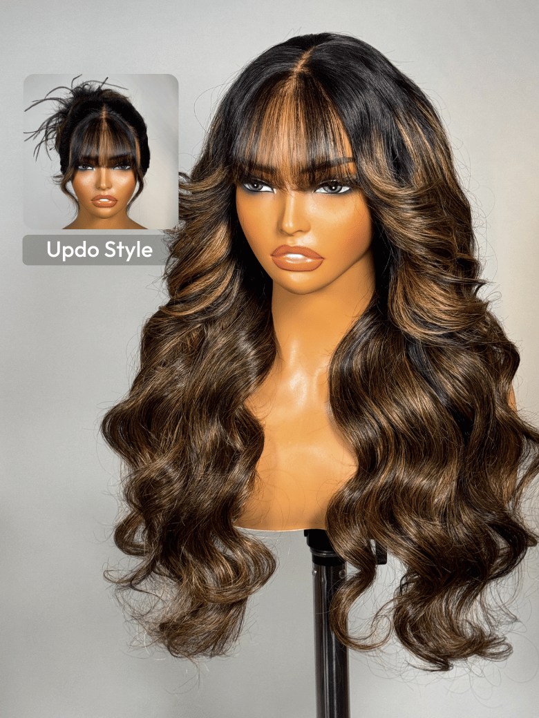 UNice 7x5 Bye Bye Knots™ & 13x4 Pre-Everything Wig  Glueless Lace Balayage Highlight Body Wave Bouncy Wig No Burden