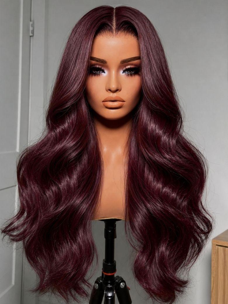 UNice 7x5 Bye Bye Slip™ Lace Chocolate Brown Loose Wave Drawstring Wig with Platinum Blonde Highlighted Face Framing Layers