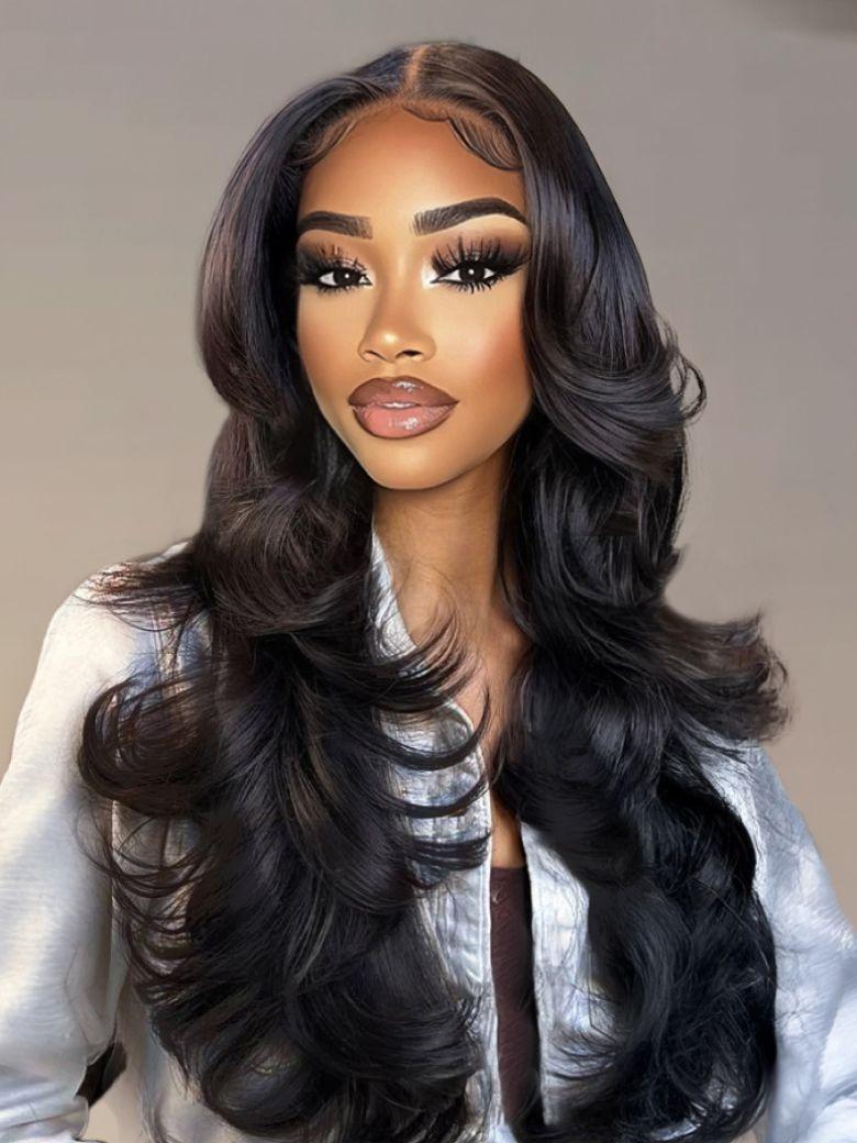 UNice HD RealScalp™ Wig 13x4 Invisible Lace Frontal Black Layered Straight & Loose Wave Wig