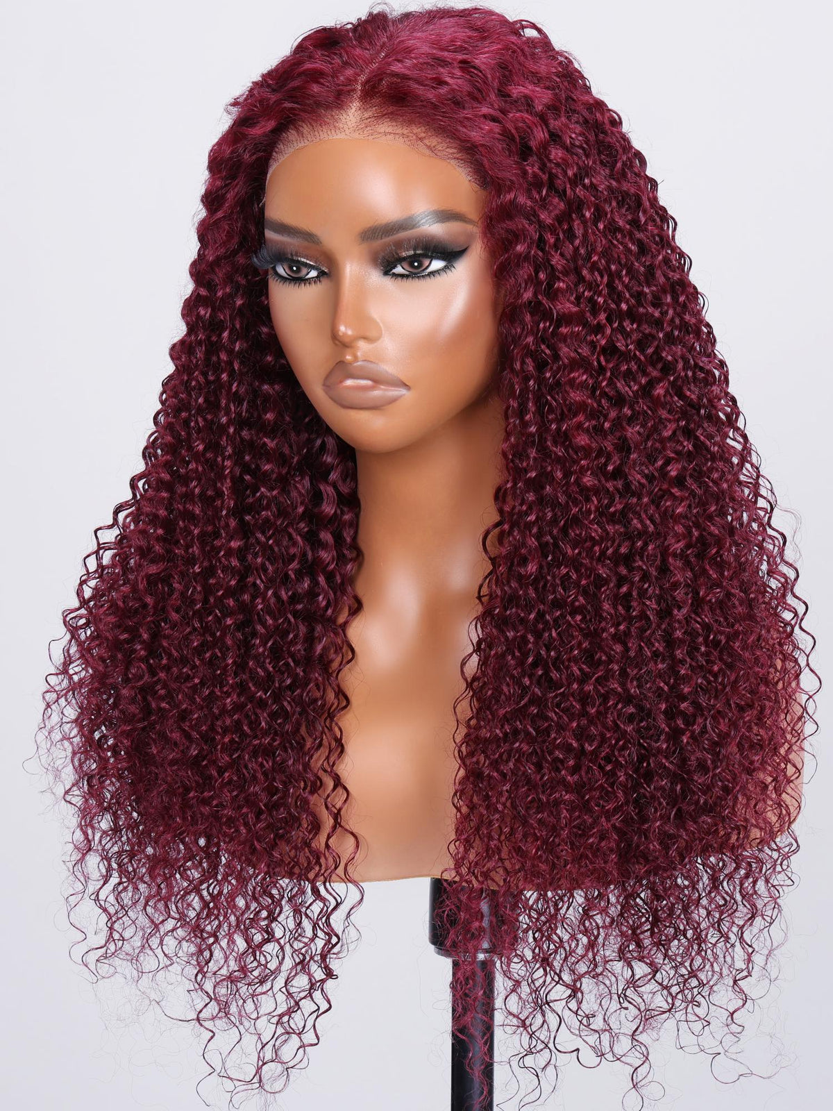 UNice Put On And Go 6x4.5 Pre-Cut Lace Burgundy Jerry Curly Air Wig