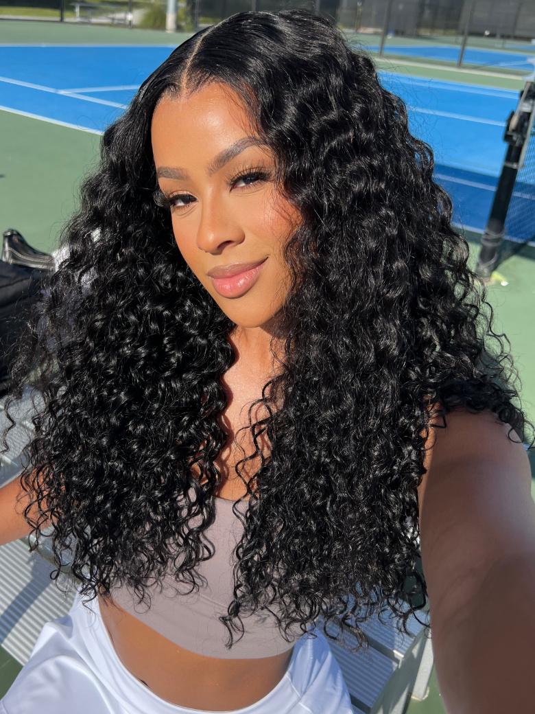 Glueless 7x5 Pre-cut Lace Bye-Bye Knots Quick Install Wig Water Wave Invisible Knots