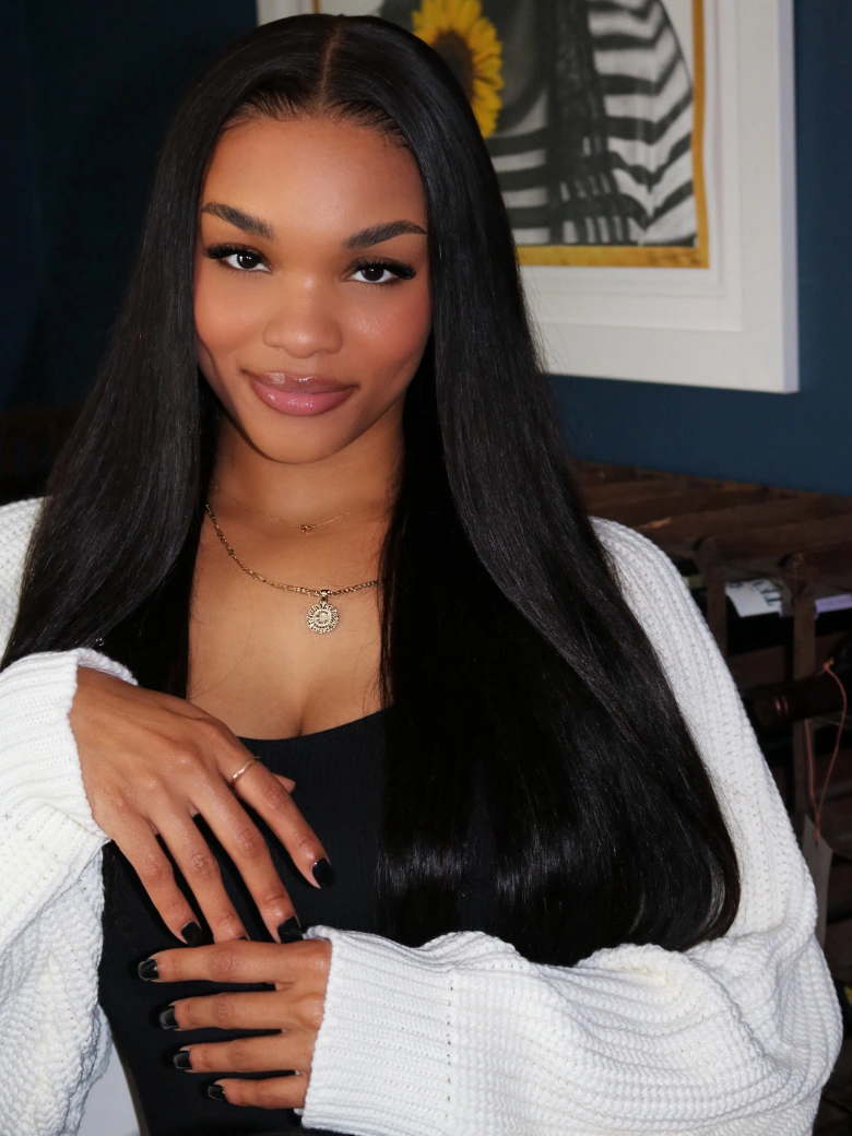 6x4.5 Pre Cut Lace Straight Black Wig With Breathable Cap 150% Density