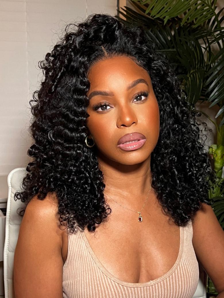 UNice Latest Bye-Bye Knots Wig 7x5 Glueless Lace Curly Wig With Bleached Invisible Knots 180% Density
