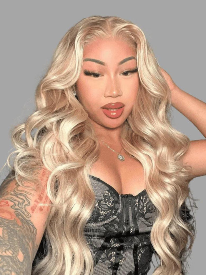 [200% Density 24"=$139] Bye Bye Knots 6x4.5 Pre Cut Lace Dark Blonde Straight Wig with Baby Hair With Bleached Knots Versatile Styles