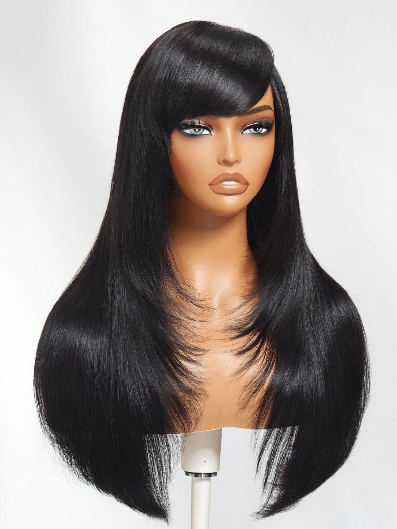 Unice Bye-Bye Knots 7x5 Lace Layered Straight Wig With Side Bangs