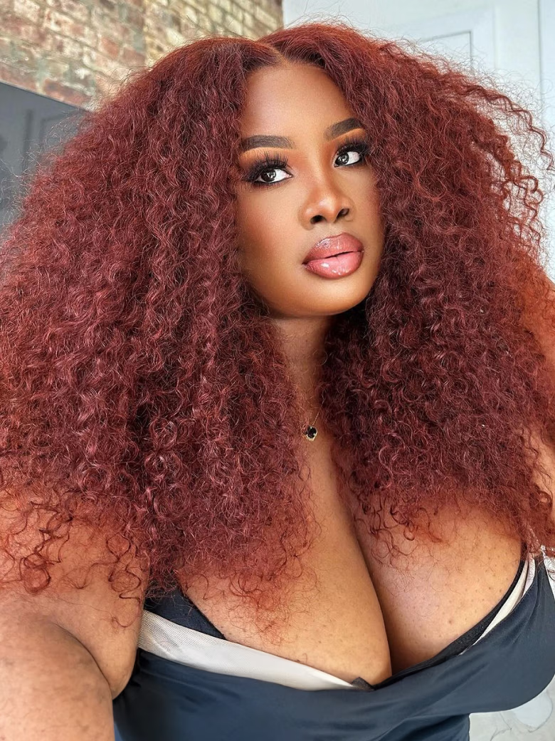 Pre-Everything 13x4 Lace Frontal Real Ear To Ear Super Secure Reddish Brown Jerry Curly Wig