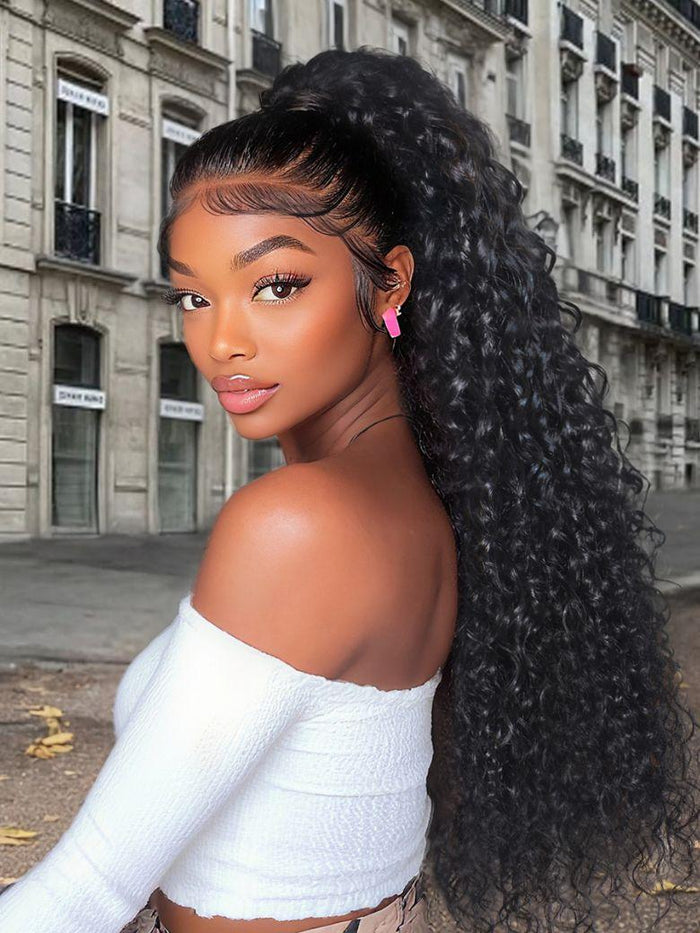 7x5 Bye-bye Knots Wigs Mixed Curls Wig with Invisi Drawstring