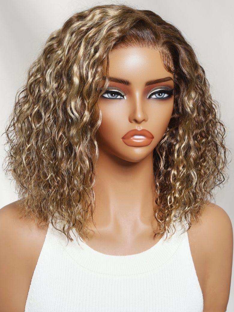 UNice 13x4 Bye Bye Slip™ Lace Frontal Caramel Brown with Honey Blonde Highlights Glueless Side Part Bob Wig