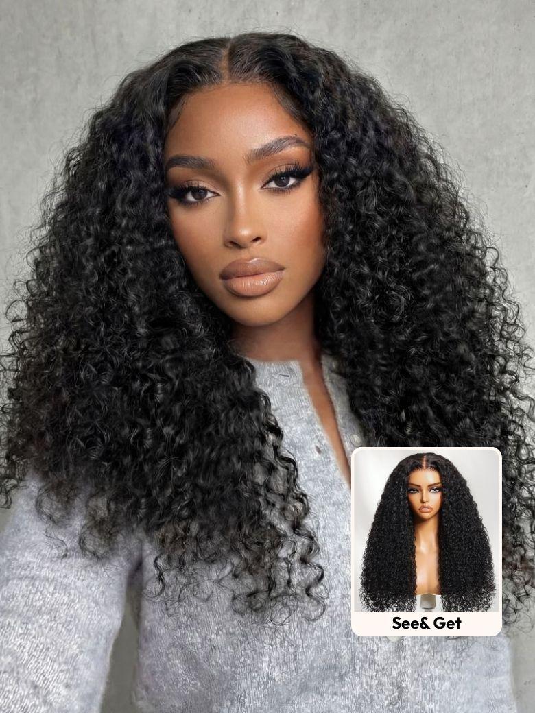 UNice Bye-Bye Knots™ 7x5 Lace Black Afro Twist Out Curls 150% Density Wig with Invisi Drawstring