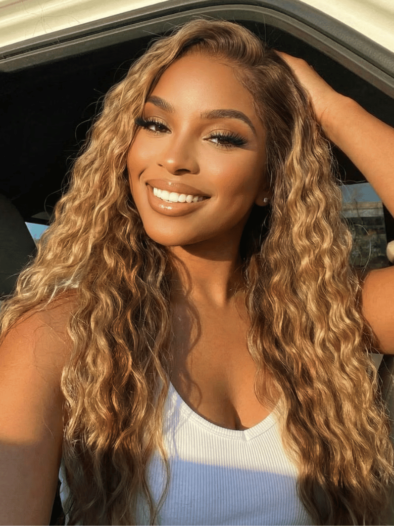 UNice 7x5 Bye-Bye Knots™ & 13x4 Pre-Everything™ Lace Frontal Pull And Go Black Fluffy Natural Loose Wave Curtain Bangs Wig with Free Ear Tape
